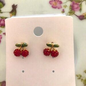 NWOT Crystal Cherry Fashion Earrings